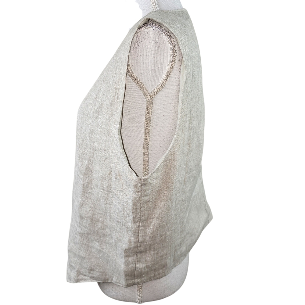 Quince 100% European Linen Button Down Vest In L - Picture 7 of 10